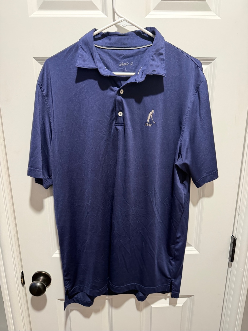 johnnie-O Men's Navy Polo with Embroidered Golfer Logo